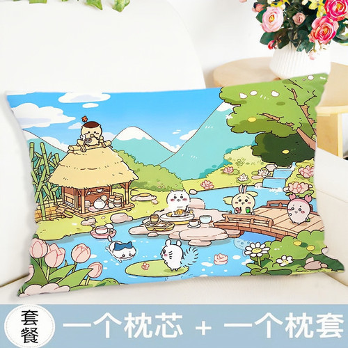 伊吉卡哇chiikawa抱枕可爱卡通双面枕头学生房间宿舍卧室午睡靠垫