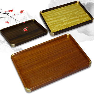 木质托盘高级感长方形点心盘轻奢实木头制家用零食中式瓜子糖复古