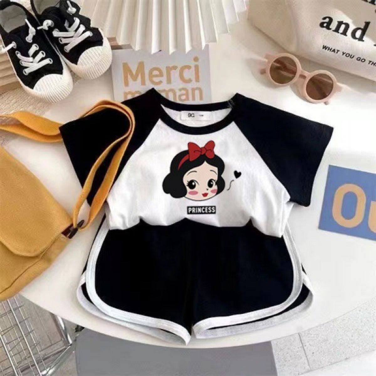 宝宝夏装短袖套装男女童夏季童装小孩衣服半袖短裤儿童卡通两件套