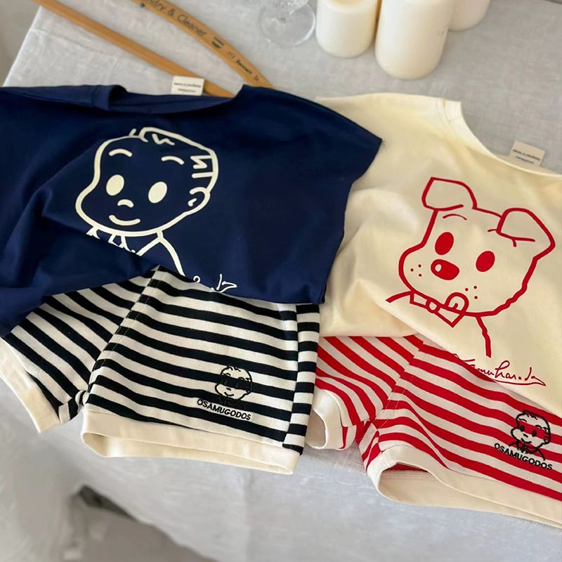 儿童背心套装男女童夏季款中小童宽松短裤宝宝休闲运动两件套短袖