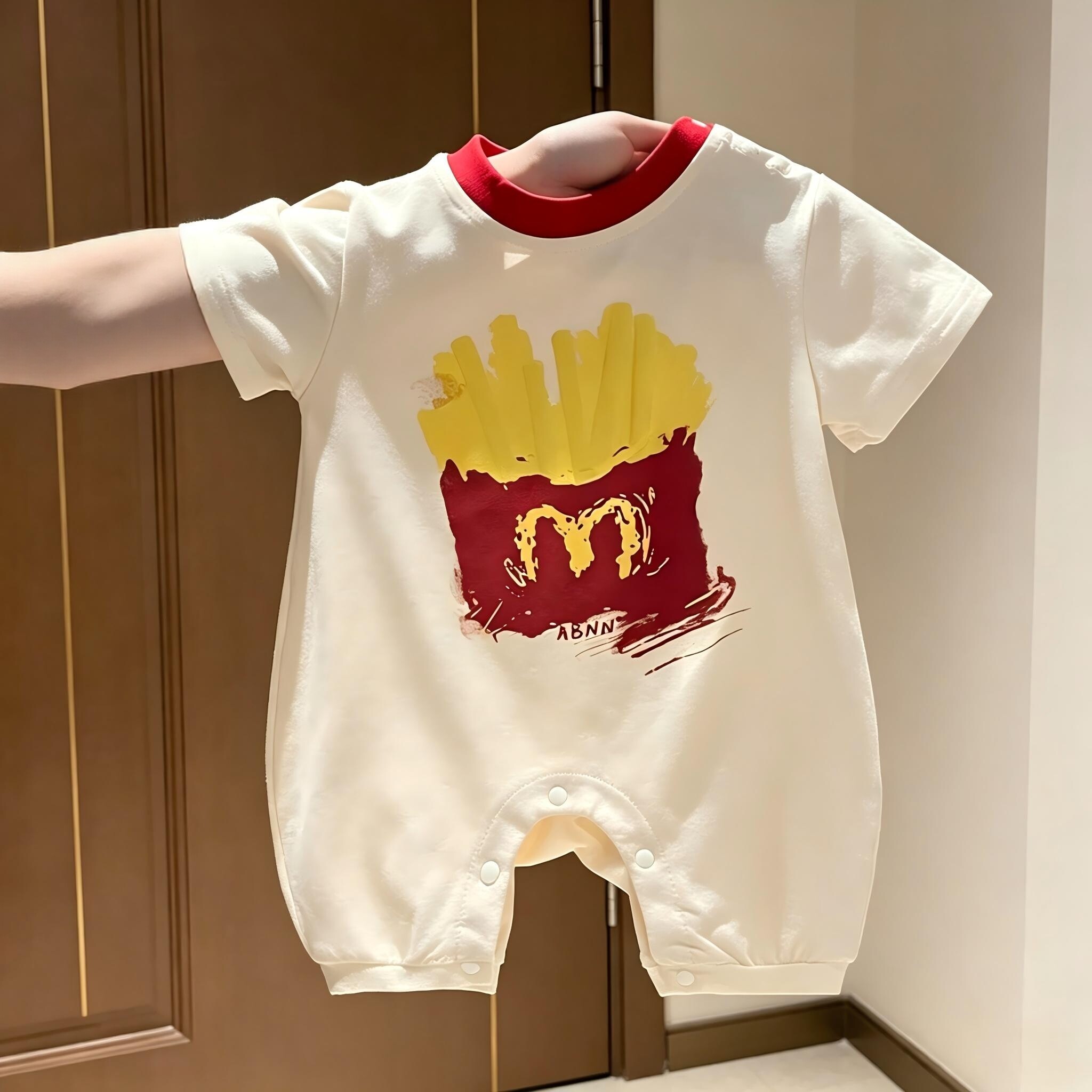 婴儿童夏季卡通短袖爬服新生儿连体衣夏装宝宝可爱亲子家庭哈衣