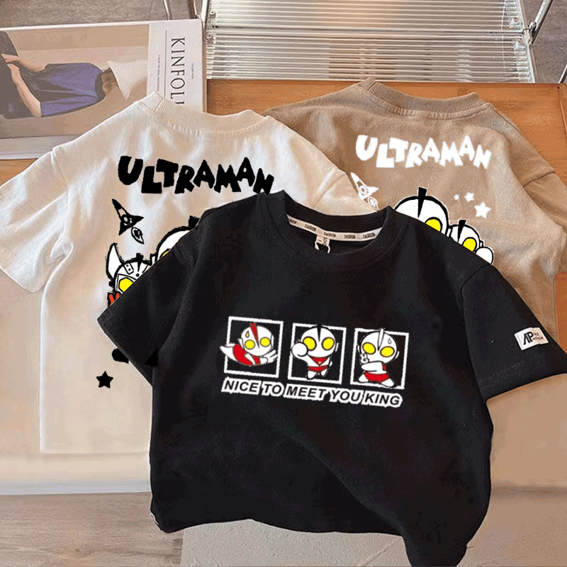 纯棉男童奥特曼短袖T恤中小儿童夏装新款卡通印花半袖洋气上衣,运动/瑜伽/健身/球迷用品,亲子家庭装,淘宝优惠券,粉丝福利购,淘宝优惠卷