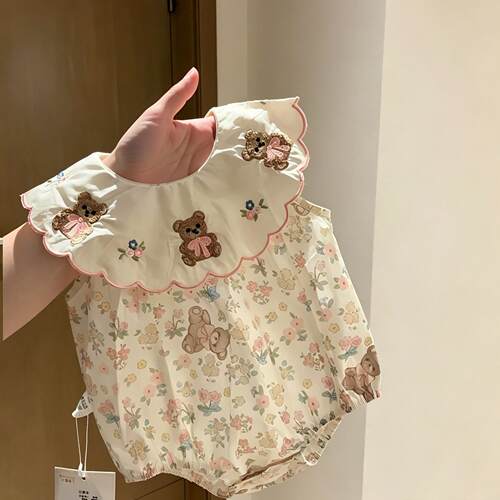 婴儿童夏季新生儿韩版无袖连体衣