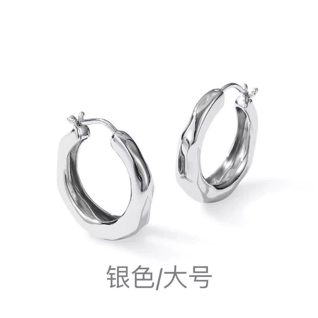 【下单立减50】日韩流光小耳环轻奢耳环银色耳坠小众耳圈WH