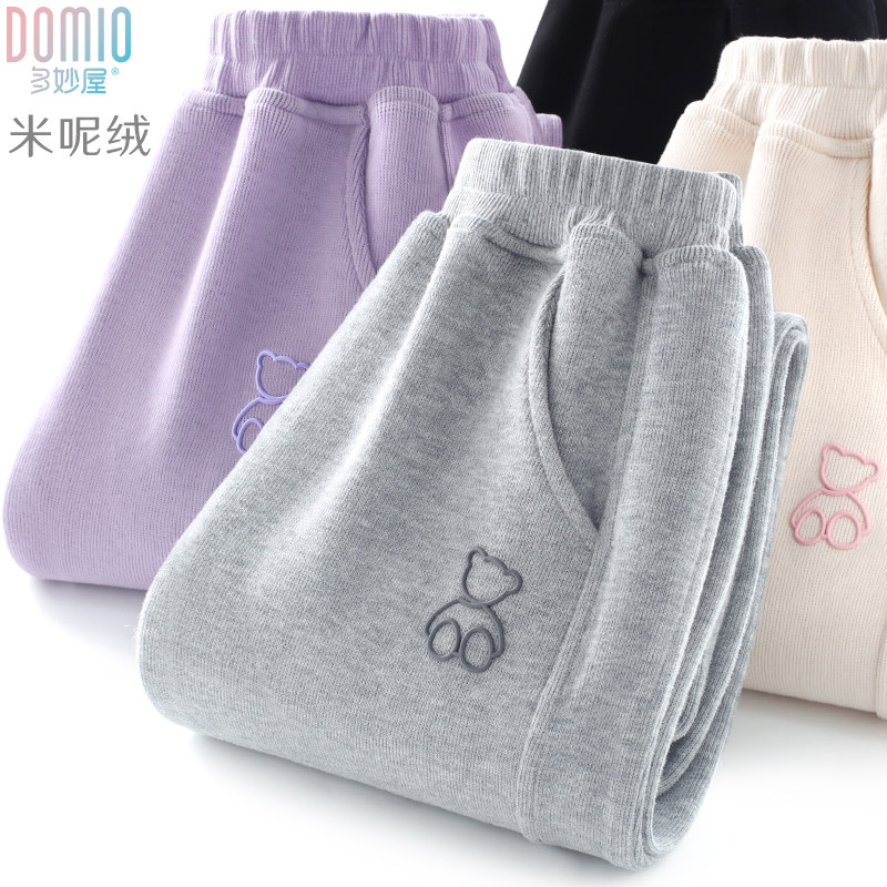 多妙屋秋冬米呢绒运动裤子