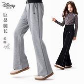 子春季 一体绒秋冬装 新款 大童运动休闲裤 儿童微喇叭裤 迪士尼女童裤