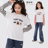 上衣卡通童装 女童长袖 儿童打底衫 休闲青少年秋季 T恤春装 2026新款
