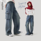 子中大童工装 儿童裤 直筒阔腿裤 韩式 女童牛仔裤 风春装 2026春秋新款
