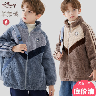 清仓男童外套秋冬儿童羊羔绒上衣男孩棒球服中大童加厚保暖棉服