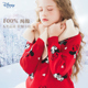 大童保暖童装 迪士尼女童毛衣秋冬新款 儿童红色上衣加绒加厚针织衫