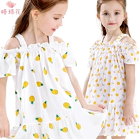 Quần áo bé gái mùa hè 2019 quần áo trẻ em cotton mới Quần áo bé gái mùa hè quây đại dương quây váy công chúa - Váy đầm be gái 4 tuổi