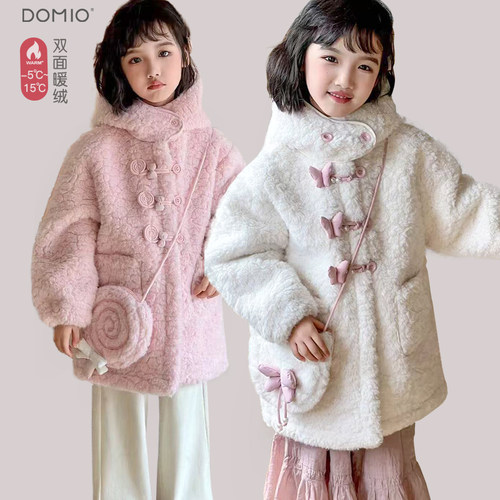 女童外套2025秋冬新款加绒厚