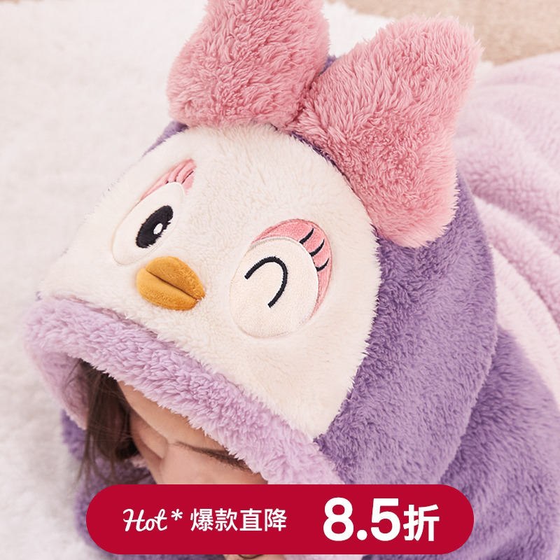 儿童睡袍女童浴袍睡衣珊瑚绒秋冬加绒加厚法兰绒家居服长款中大童