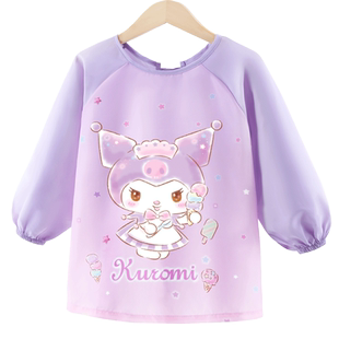 儿童罩衣围裙宝宝吃饭围兜防水防脏幼儿园画画围衣饭兜女童反穿衣