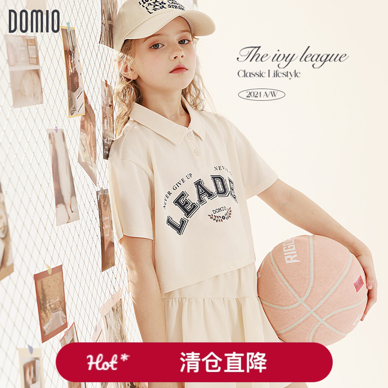 女童polo衫套装清仓儿童夏装大童运动短袖女孩短裙夏季童装