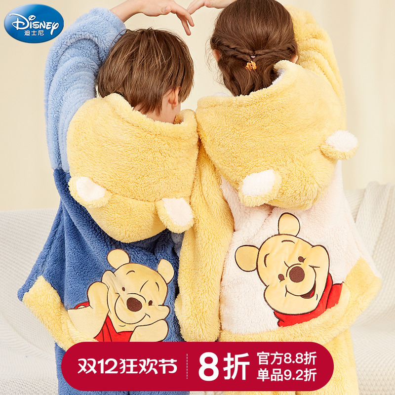 迪士尼儿童睡衣套装珊瑚绒男女童