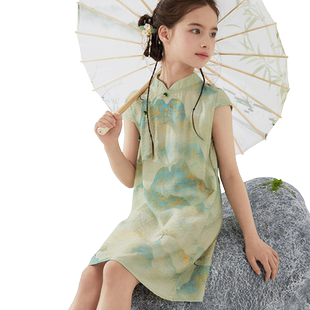 女童连衣裙儿童旗袍裙子汉服夏季新款国风新中式公主裙中大童夏装