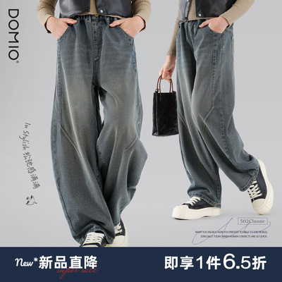 女童牛仔裤儿童裤子女孩弯刀裤