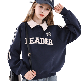 多妙屋女童卫衣青少年秋冬新款儿童运动大童衣服女孩上衣官方童装