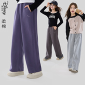 直筒裤 青少年大童装 春装 儿童阔腿裤 秋 2026新款 迪士尼女童休闲卫裤