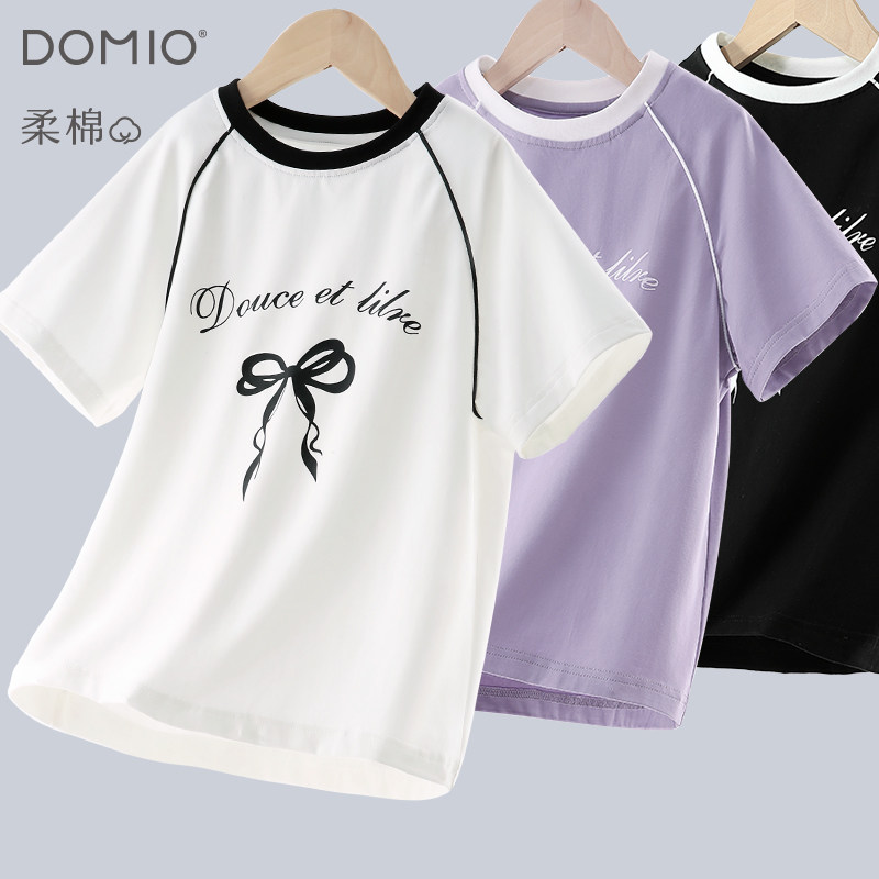 多妙屋女童短袖T恤夏季薄款上衣
