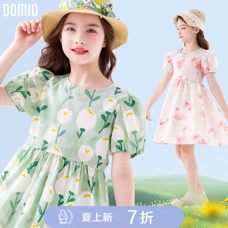 女童连衣裙夏季纯棉儿童裙子2026新款夏装中大童洋气薄款公主裙