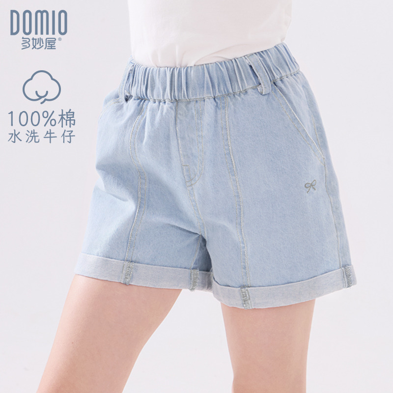 儿童牛仔短裤夏季新款大童热裤洋气冰丝薄款女童外穿运动休闲裤子