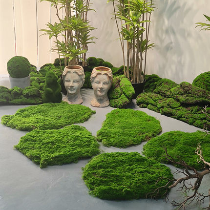 包邮仿真草坪绿植造景苔藓假花草皮青苔植绒软装造景草坪蔷薇装饰