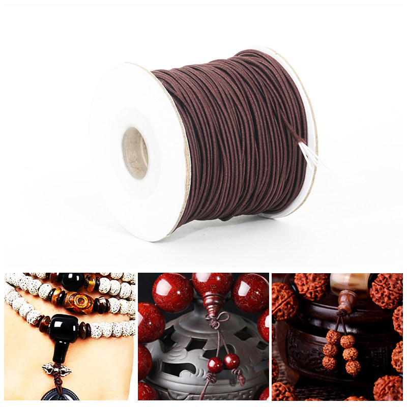 IMPORTED CORE-SPUN ELASTIC WIRE BEADED ROPE SMALL LEAF RED SANDALWOOD HAND STRING ROPE PLAY LINE DIY BUDDHA BEAD LINE BEADED ELASTIC LINE