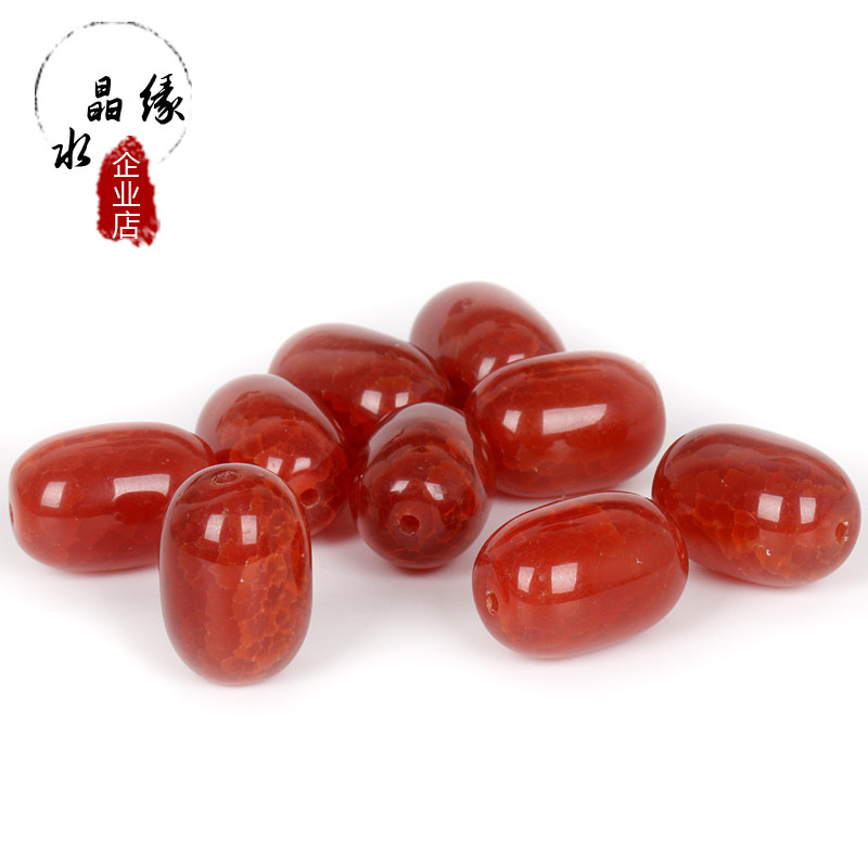 DIY散珠冰花红龙纹玛瑙桶珠隔珠顶珠腰珠佛珠星月菩提金刚
