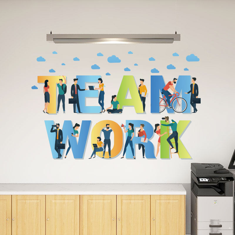 防水好贴办公室背景墙装饰贴纸团队team创意文化墙字母简约现代贴