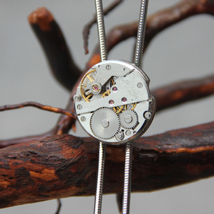 原创复古蒸汽朋克休闲潮流机械芯波洛领带bolo tie衬衣金属绳项链