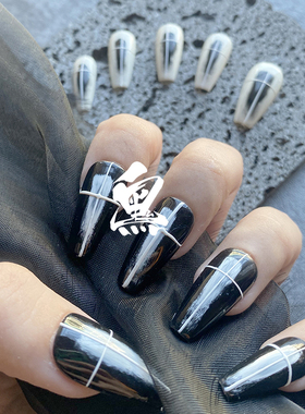 美式甜心穿戴甲可剥底胶2024年新款赛博朋克高级感小众显白冷淡风