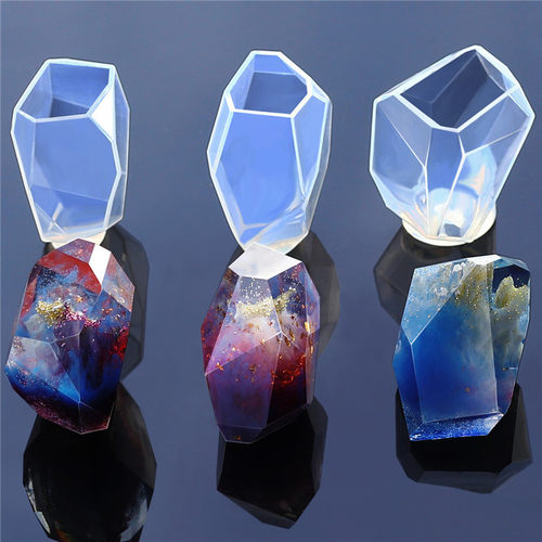 水晶滴胶切面石头硅胶模具 diy手工饰品摆件模具立体模具滴胶模具