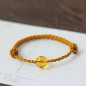 招财黄水晶手链转运珠男女手绳情侣手串保真旺财聚财三生三世编绳