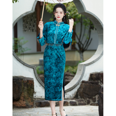 花色秋冬新中式改良日常复古长袖