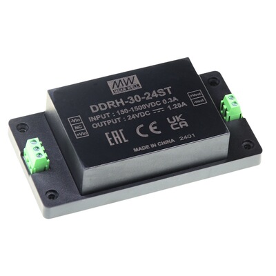 明纬开关电源 DDRH-30-24ST   30W 150~1500Vdc输入DC-DC转换器