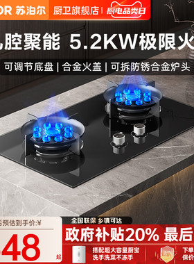 苏泊尔YB13燃气灶家用九腔爆炒双灶煤气灶嵌入式天然气液化气灶台