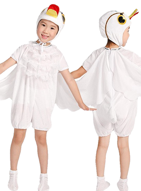 鹅演出服儿童大白鹅服装幼儿园话剧表演服亲子装走秀天鹅舞蹈服夏