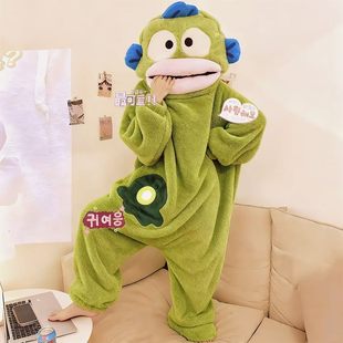 汉顿小丑鱼睡衣珊瑚绒儿童连体家居服亲子装法兰绒加厚可爱男女士