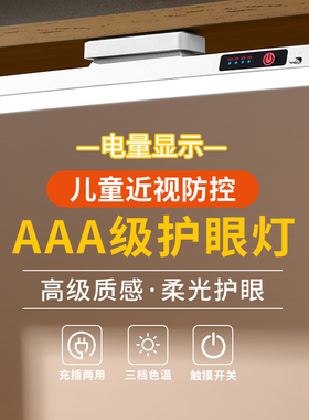 LED台灯电量显示护眼学习宿舍灯学生寝室灯可充电床头磁吸酷毙灯