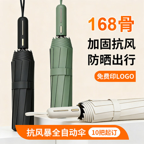 若瑶自动黑胶广告伞晴雨两用定制