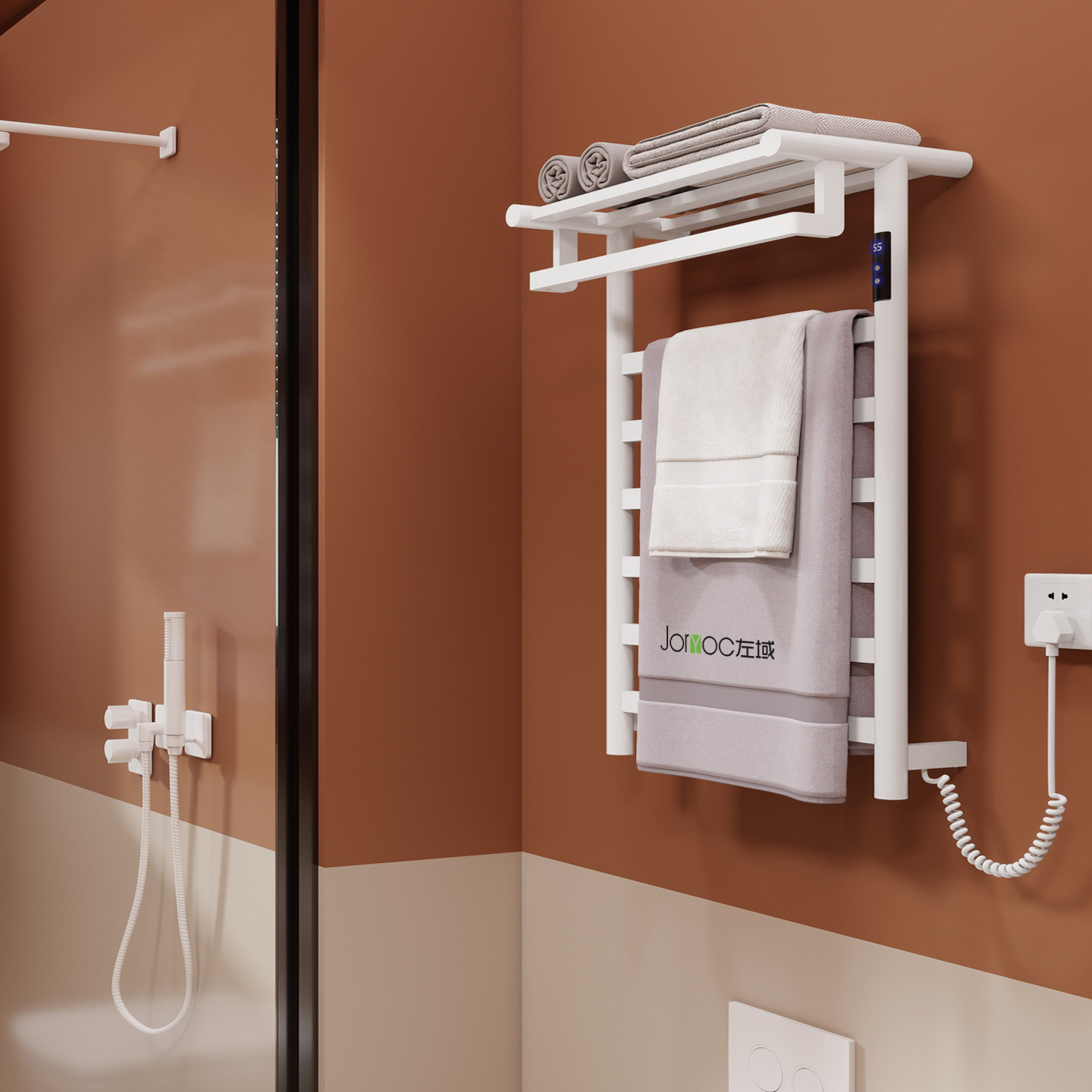 卫生间电加热毛巾烘干挂架小背篓家用暗装隐藏线浴室置物架免打孔,家装主材,智能毛巾架/浴巾架,淘宝优惠券,粉丝福利购,淘宝优惠卷