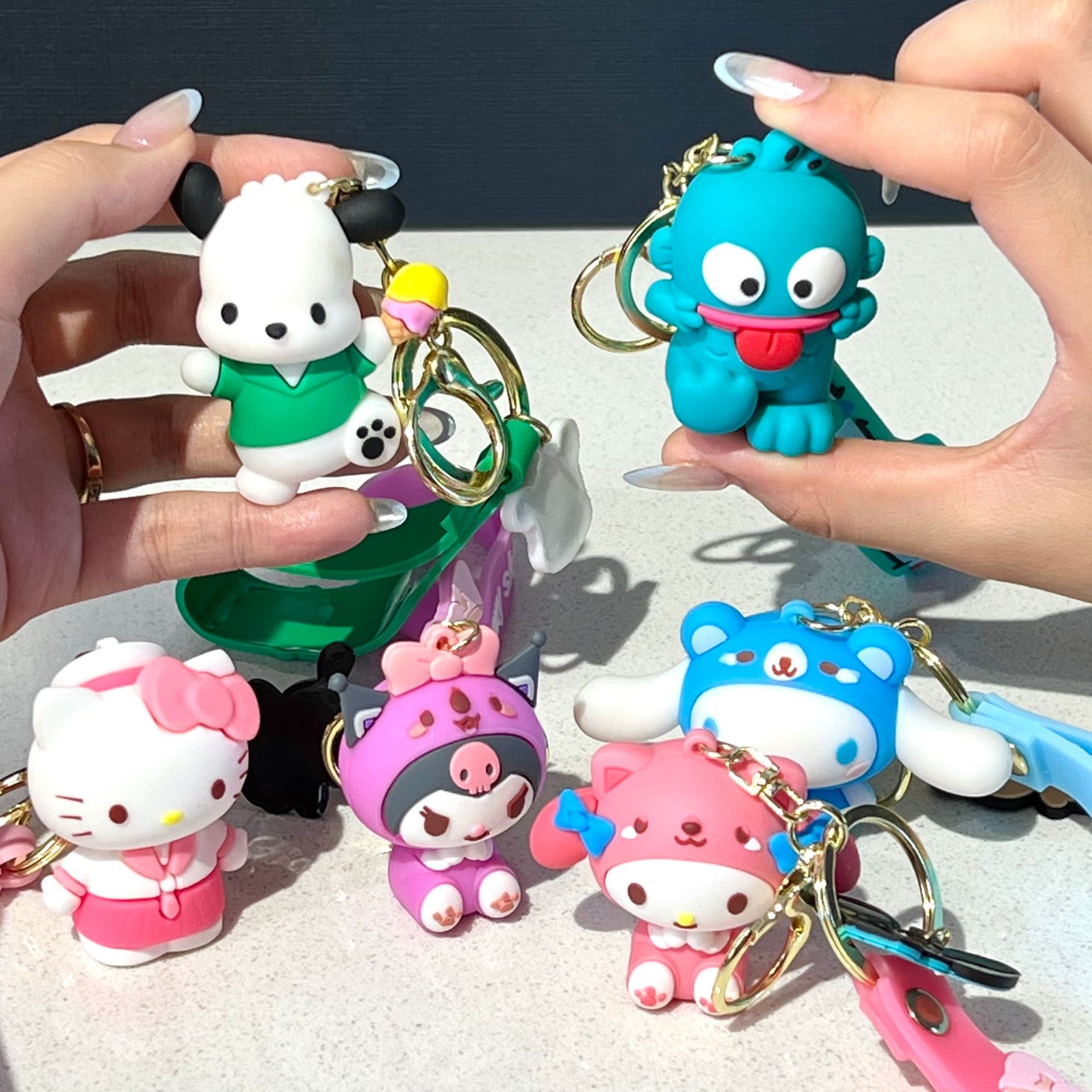 进口卡通库洛米公仔玩偶钥匙扣露比草莓熊奥特曼皮卡丘蜡笔小新挂