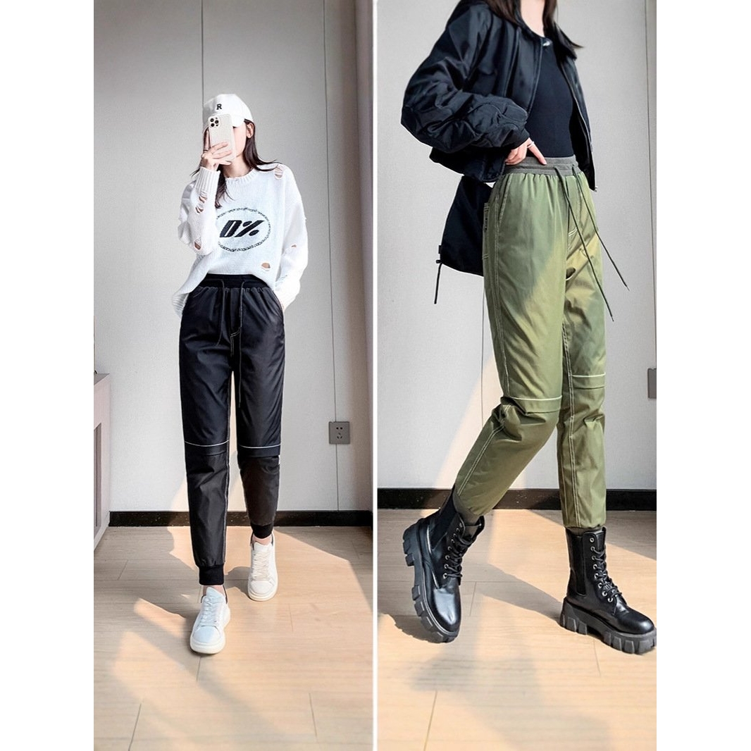 进口冬季工装羽绒裤子女款时尚百搭防风保暖加绒加厚休闲保暖棉裤