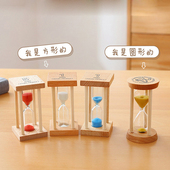 5分钟沙漏 小方型榉木1 创意儿童刷牙计时器时间漏斗原木沙漏