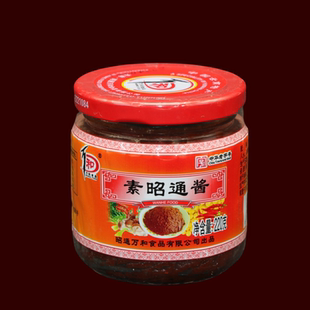云南特产 万和昭通酱素酱220克瓶装家用黄豆酱炒米线帽子杂酱调料