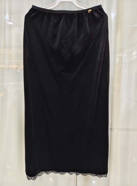 专柜正品26C156时尚气质丝绒蕾丝边显瘦百搭半身长裙2025新款秋女