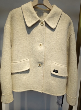 专柜正品Y78809原创设计洋气翻领百搭短款双面羊绒大衣2025新冬女