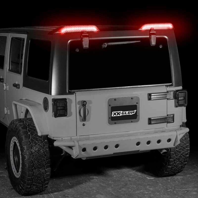 07-23 WRANGLER JK|JL 후면 지붕 ABS 스포일러에 적합 미등 장식이 있는 분할 후면 윙